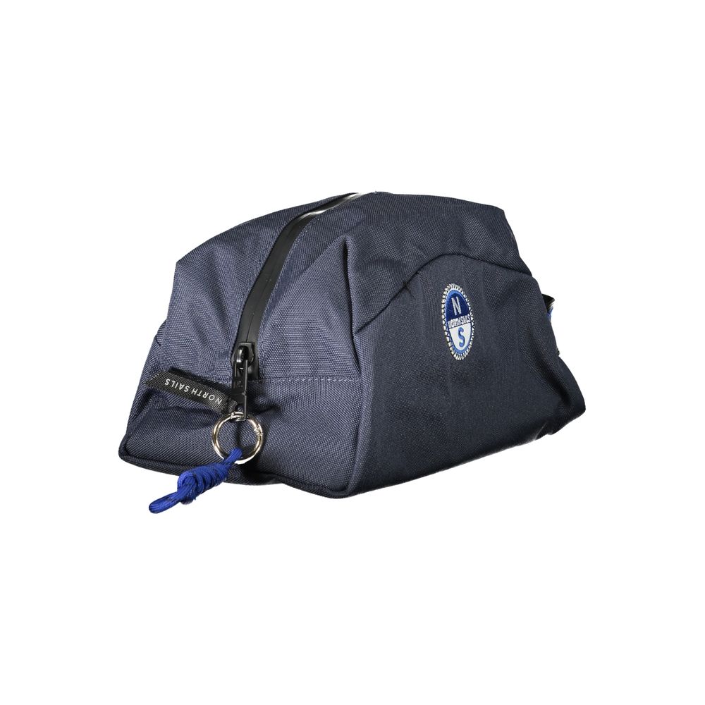 North Sails black polyester men's backpack with multiple compartments and adjustable straps, perfect for everyday use.