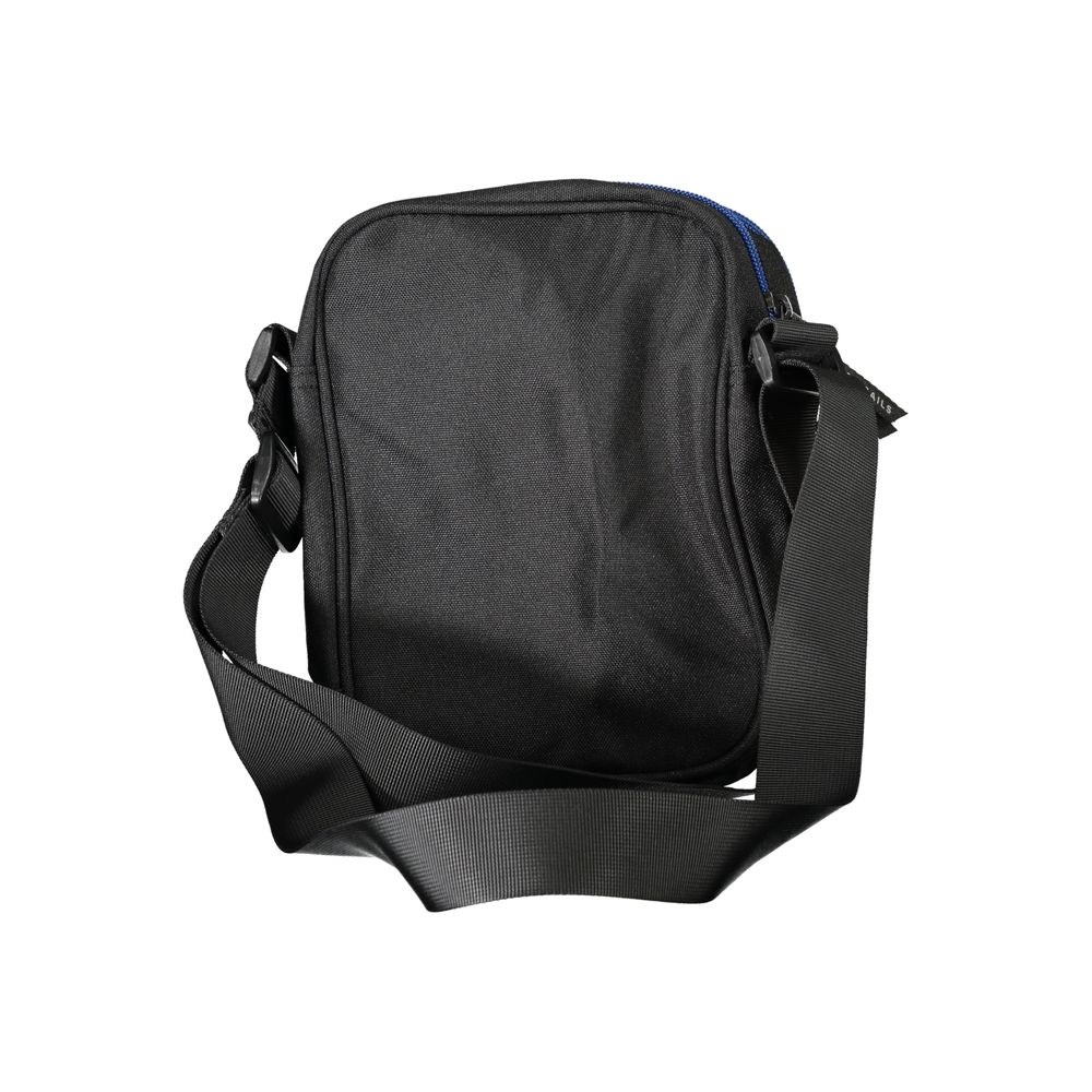 North Sails Nero polyester men's shoulder bag showing sleek black design with adjustable strap and North Sails branding.