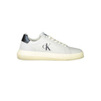 Calvin Klein white polyurethane men's sneaker with sleek design and laces, casual footwear for everyday wear.