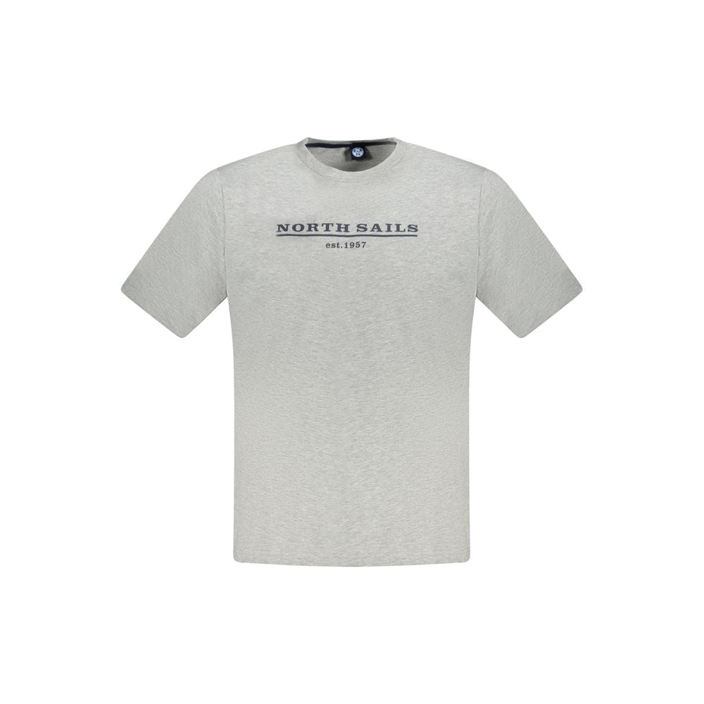 North Sails Grigio cotton men's T-shirt with crew neckline and short sleeves, featuring the North Sails logo.