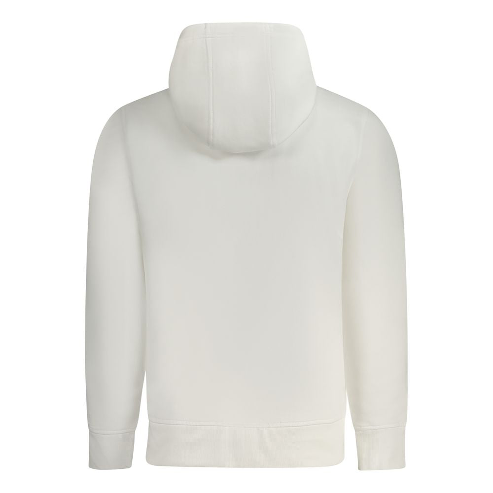 Calvin Klein white cotton men's sweatshirt with crew neck and long sleeves, casual style, front logo detail.