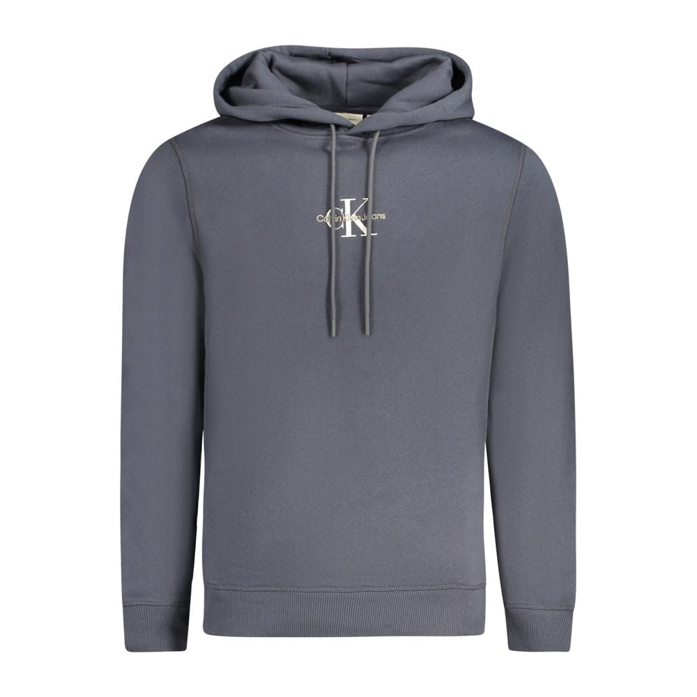 Calvin Klein Blu cotton men's sweatshirt with crew neck and long sleeves, casual everyday wear.