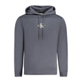 Calvin Klein Blu cotton men's sweatshirt with crew neck and long sleeves, casual everyday wear.