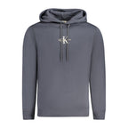 Calvin Klein Blu cotton men's sweatshirt with crew neck and long sleeves, casual everyday wear.