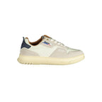 Blauer white polyurethane men's sneaker with sleek design and white rubber sole, casual footwear for everyday wear.