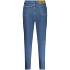 Calvin Klein Blu Cotton Women's Jean showing classic five-pocket design and slim fit, perfect for casual wear.