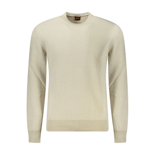 Hugo Boss Beige Cotton Men Sweater Hugo Boss