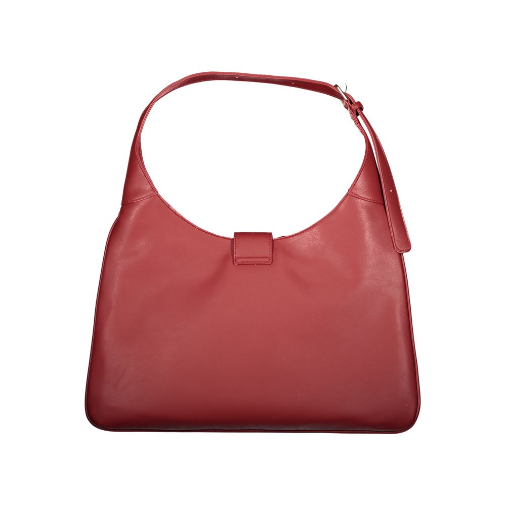 Mario Valentino Rosso women's bag made of polyurethane, featuring a stylish design with top handles and a sleek finish.