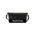 Black Mario Valentino women's polyurethane bag with sleek design and modern style, featuring top handles and subtle branding.