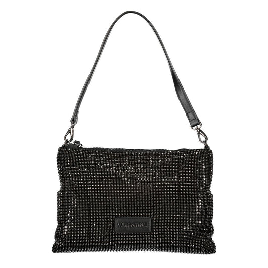 Mario Valentino Black Polyester Women Handbag with Rhinestone Details Mario Valentino