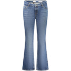 Guess Jeans Blu cotton women's jeans featuring classic five-pocket design and a slim fit style.