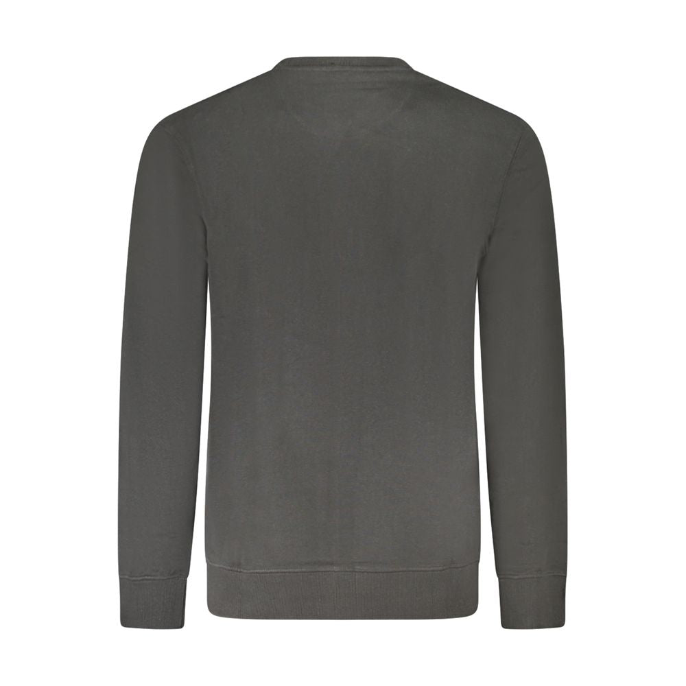 Wrangler black cotton men's sweatshirt with a crew neck and long sleeves, casual and comfortable for everyday wear.