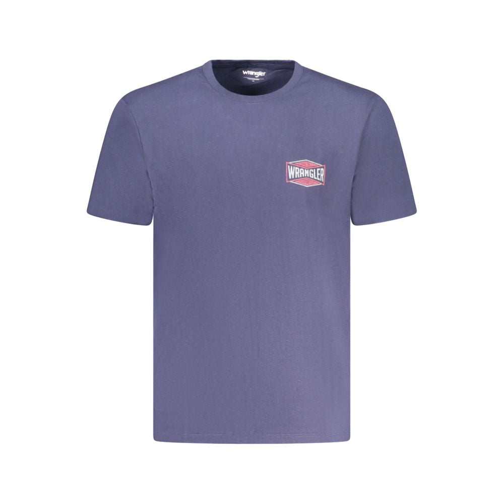 Wrangler men's blue cotton shirt featuring a classic button-up design and chest pockets, perfect for casual or workwear style.
