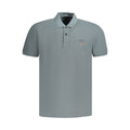 Napapijri men's gray cotton polo shirt with a classic collar and short sleeves, designed for casual wear.