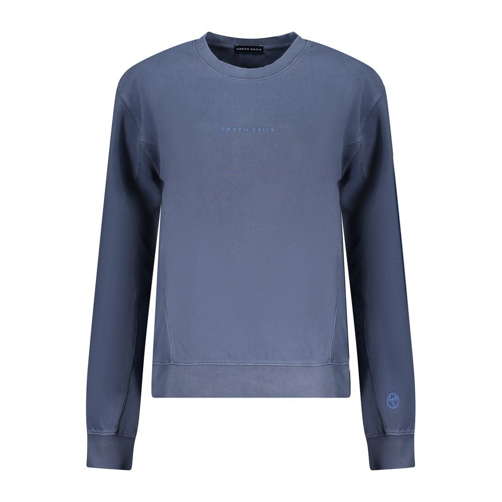 Blue cotton women's sweater by North Sails featuring a relaxed fit and classic crewneck design.