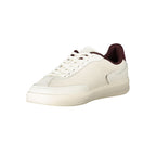 Tommy Hilfiger beige polyurethane women's sneaker with white sole and casual lace-up design.