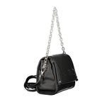 Mario Valentino Nero women's polyurethane bag with sleek design and top handle, shown on a plain background.