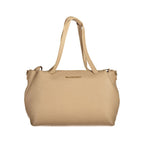 Mario Valentino beige polyurethane women's bag with adjustable shoulder strap, showing the stylish design and hardware details.