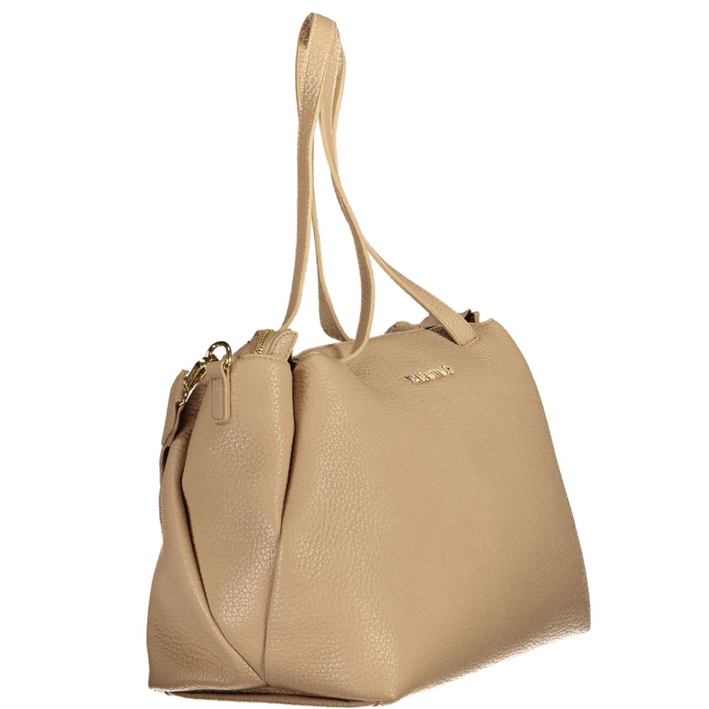 Mario Valentino beige polyurethane women's bag with adjustable shoulder strap, showcasing a stylish and versatile handbag design.