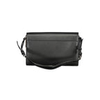 Calvin Klein black polyester women's bag with sleek design and top handles, featuring subtle branding and spacious interior.