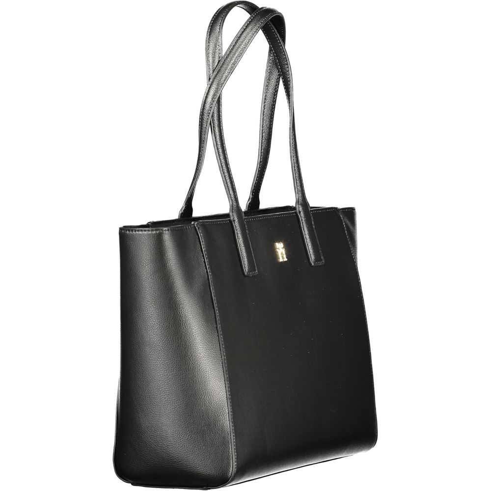 Tommy Hilfiger Black Recycled Polyester Women Handbag Tommy Hilfiger