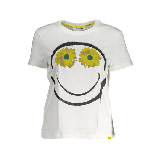 Desigual White Cotton Women T-Shirt Desigual