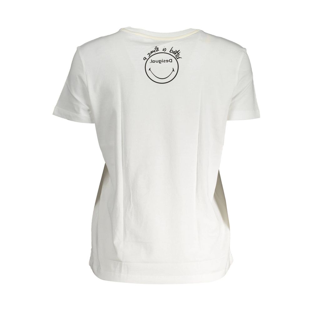 Desigual White Cotton Women T-Shirt Desigual