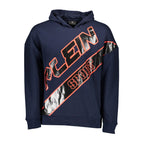 Blue cotton men's sweatshirt by Plein Sport featuring a relaxed fit and subtle branding, displayed on a plain background.
