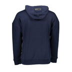 Blue cotton men's sweatshirt by Plein Sport featuring a casual fit and ribbed cuffs, displayed on a plain background.