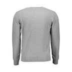 Harmont & Blaine men's gray Lana sweater with ribbed cuffs and collar, soft knit fabric, and classic fit.
