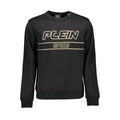 Black cotton men's sweatshirt by Plein Sport with a relaxed fit and logo detail, displayed on a plain background.