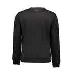 Black cotton men's sweatshirt by Plein Sport featuring a classic crewneck design and subtle branding on the chest.