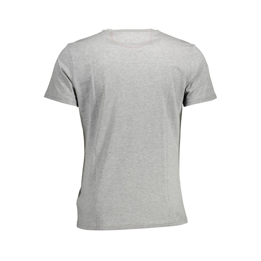 La Martina Grigio cotton men's T-shirt showing a crew neck design and the La Martina logo on the chest.