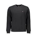 Black cotton men's sweatshirt by Napapijri featuring a relaxed fit and subtle branding on the chest.