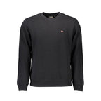 Black cotton men's sweatshirt by Napapijri featuring a relaxed fit and subtle branding on the chest.
