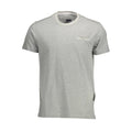 Harmont & Blaine men's gray cotton T-shirt with crew neck and short sleeves, casual style, front view.