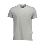 Harmont & Blaine men's gray cotton T-shirt with crew neck and short sleeves, casual style, front view.