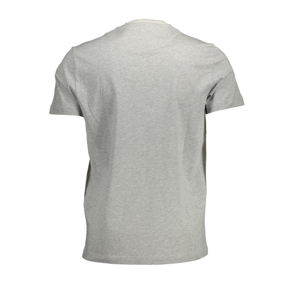 Harmont & Blaine men's gray cotton T-shirt with crew neckline and short sleeves, casual apparel for everyday wear