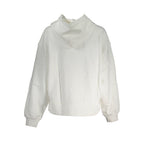 White cotton women's sweater by Calvin Klein featuring a classic crewneck and soft fabric for casual wear.