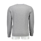 Harmont & Blaine gray wool men's sweater with ribbed cuffs and neckline, featuring a classic knit design.