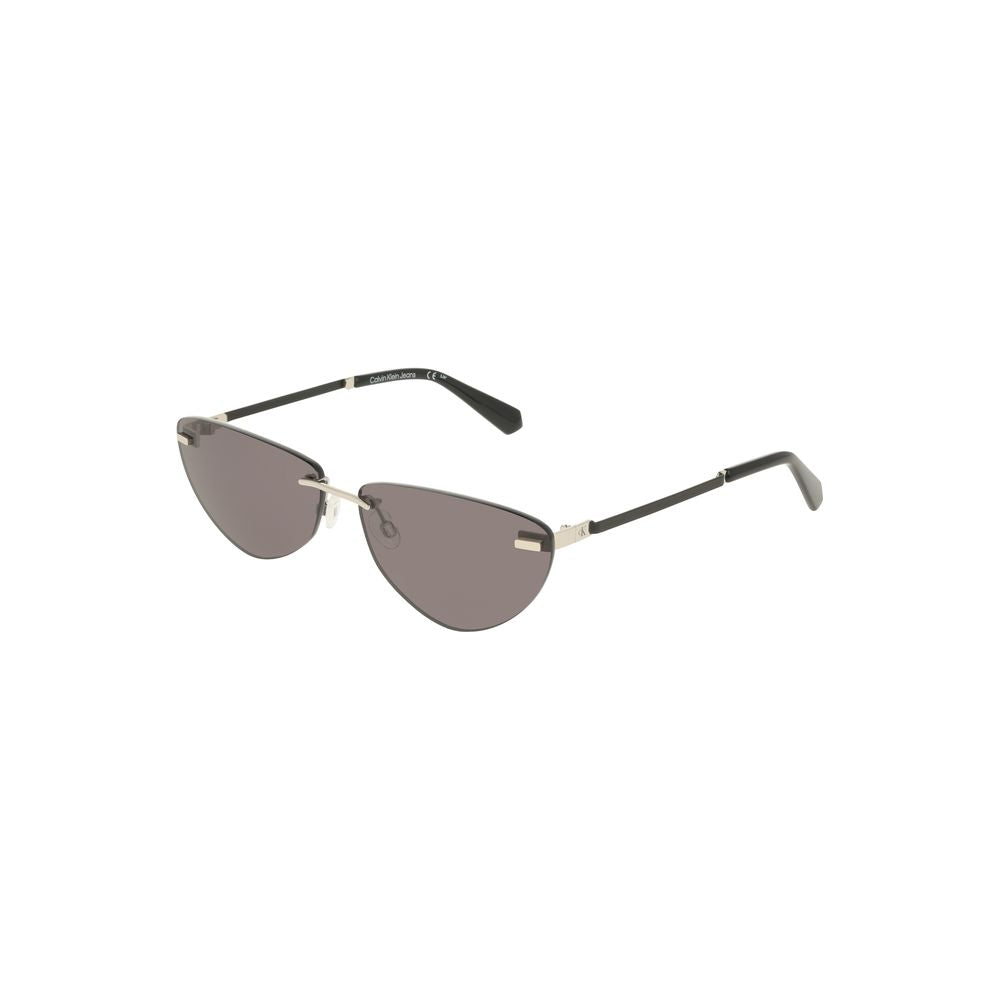 Calvin Klein black metal women's sunglasses with sleek frame and tinted lenses, stylish and modern accessory.