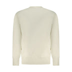 Beige cotton men's Calvin Klein sweatshirt with crew neck and long sleeves, casual and comfortable fit.
