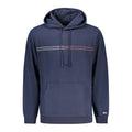 Tommy Hilfiger blue cotton men's sweatshirt with crew neck and long sleeves, casual and comfortable for everyday wear.