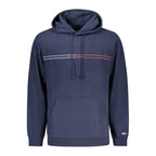 Tommy Hilfiger blue cotton men's sweatshirt with crew neck and long sleeves, casual and comfortable for everyday wear.