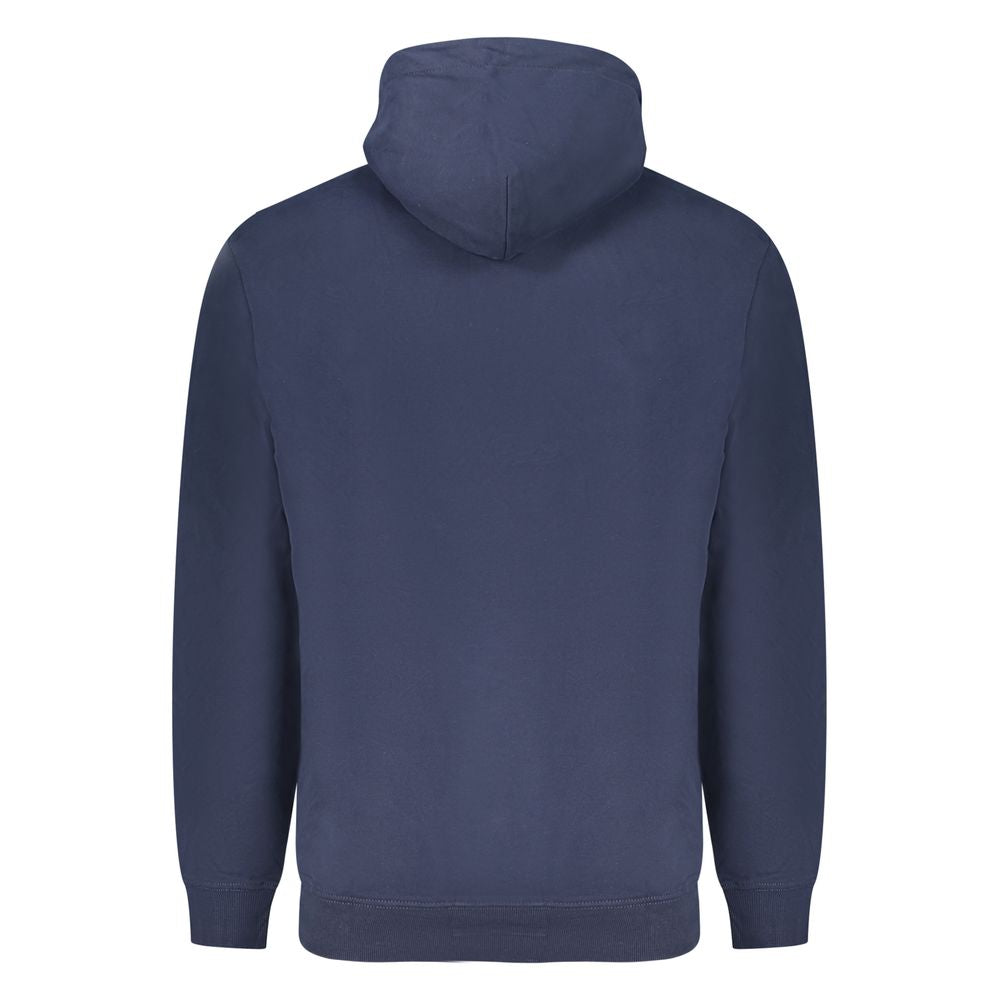 Tommy Hilfiger blue cotton men's sweatshirt with logo detailing, casual fit, and ribbed cuffs and hem.