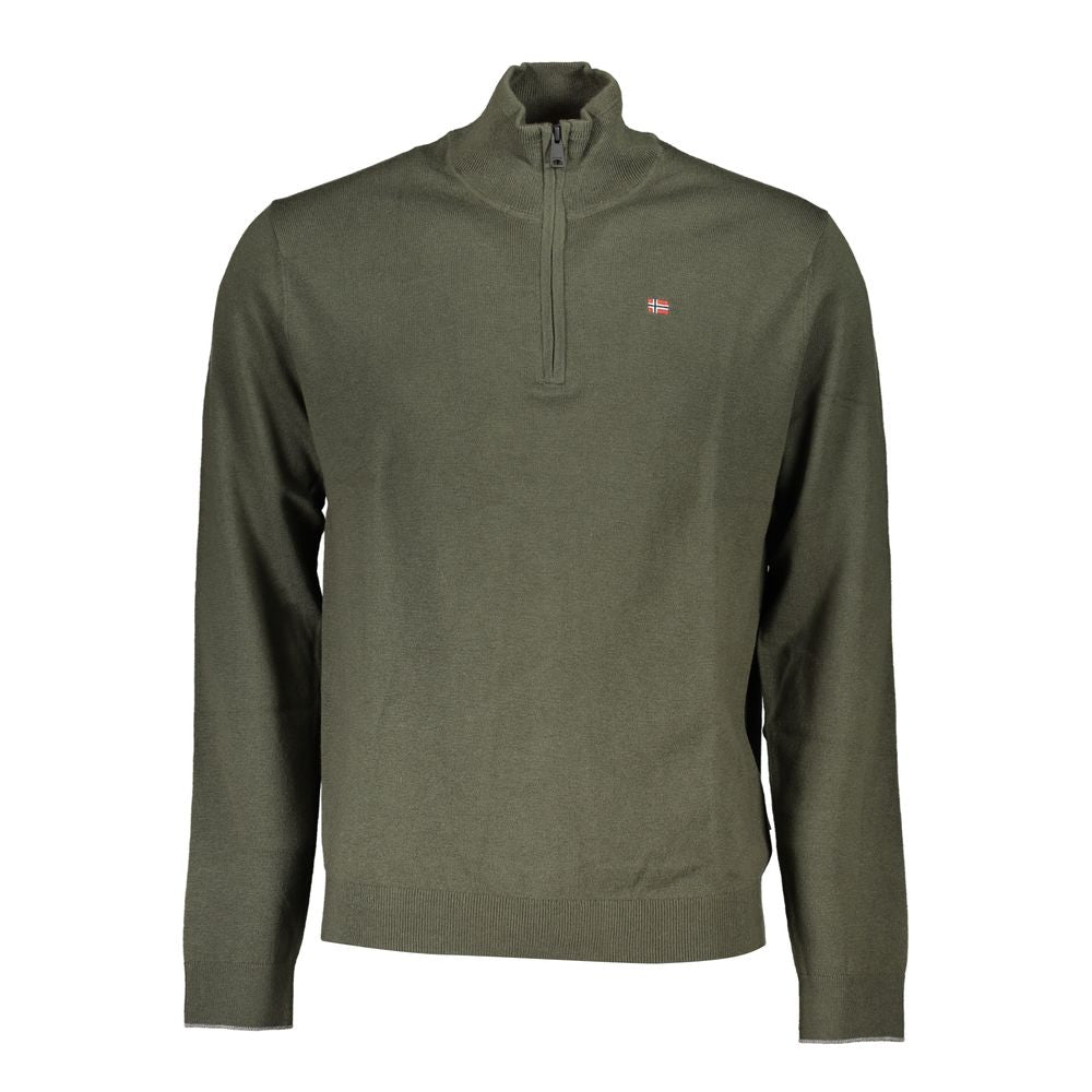 Napapijri Green Fabric Men Sweater Napapijri