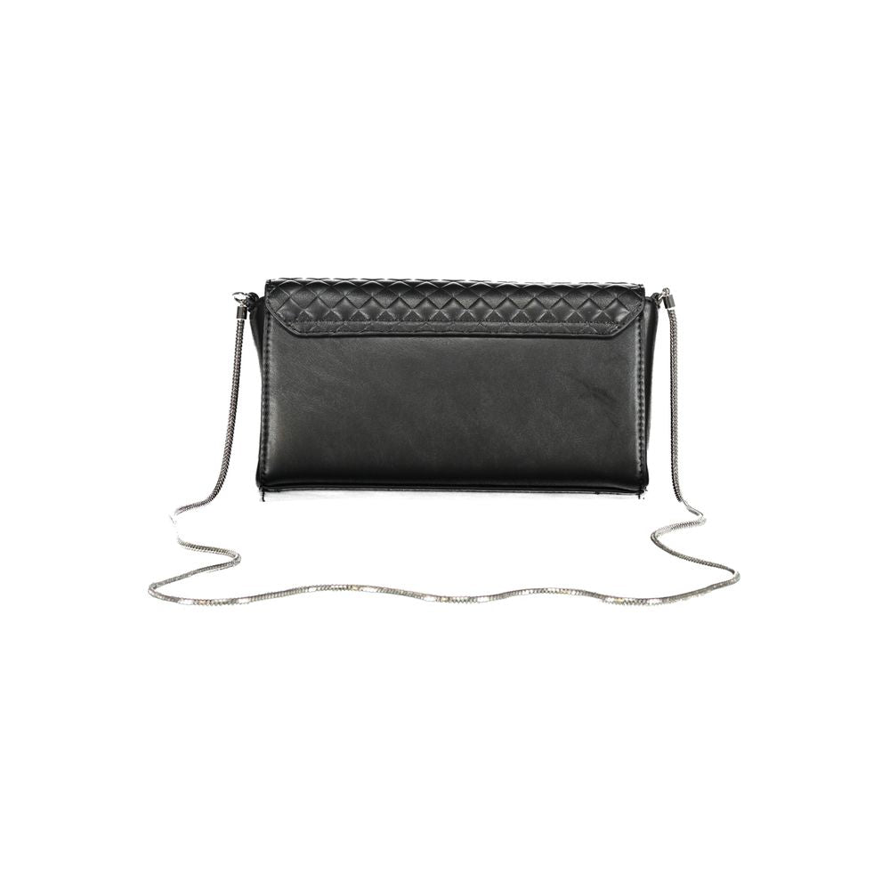 Calvin Klein black polyester women's shoulder bag with sleek design and adjustable strap, perfect for everyday wear.