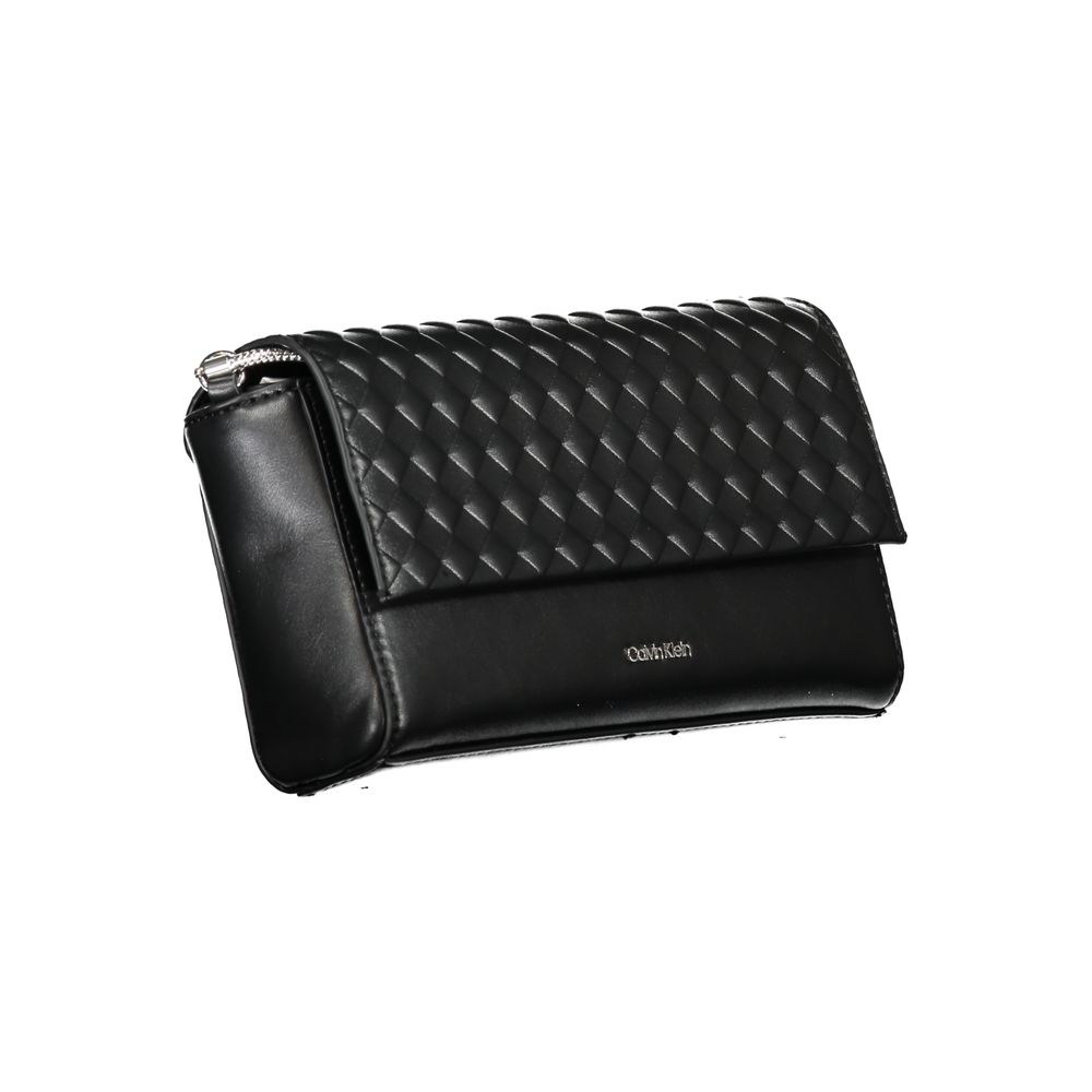 Calvin Klein black polyester women's shoulder bag with sleek design and shoulder strap, stylish accessory for everyday use.