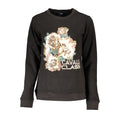 Black cotton women’s sweatshirt by Cavalli Class featuring a relaxed fit and subtle branding on the front.