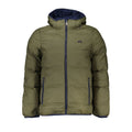 La Martina men's green nylon jacket with front zipper and collar, featuring a sleek, sporty design.